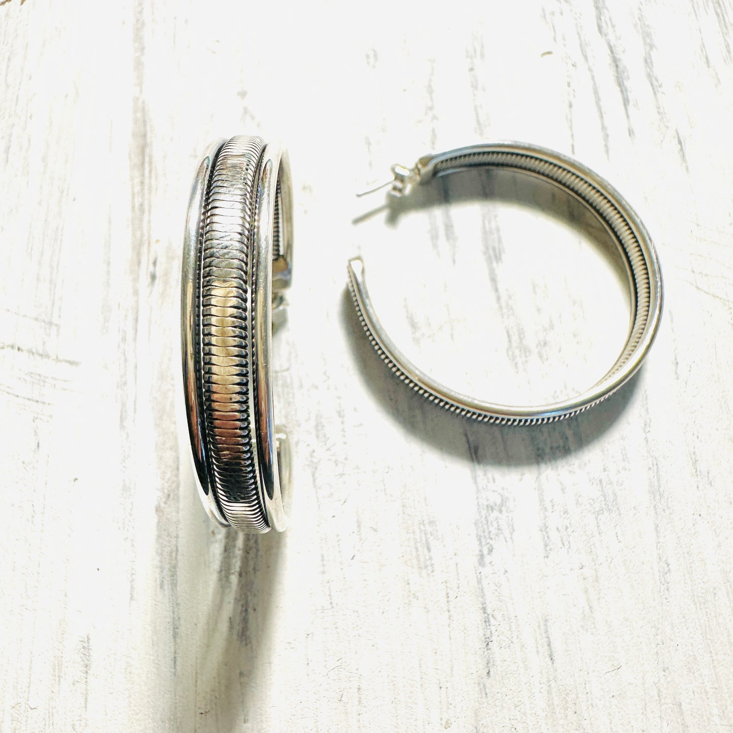 Sterling Hoop Post Earrings