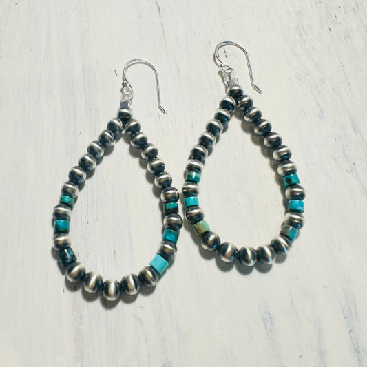 Sterling Pearl & Bead Teardrop Earrings