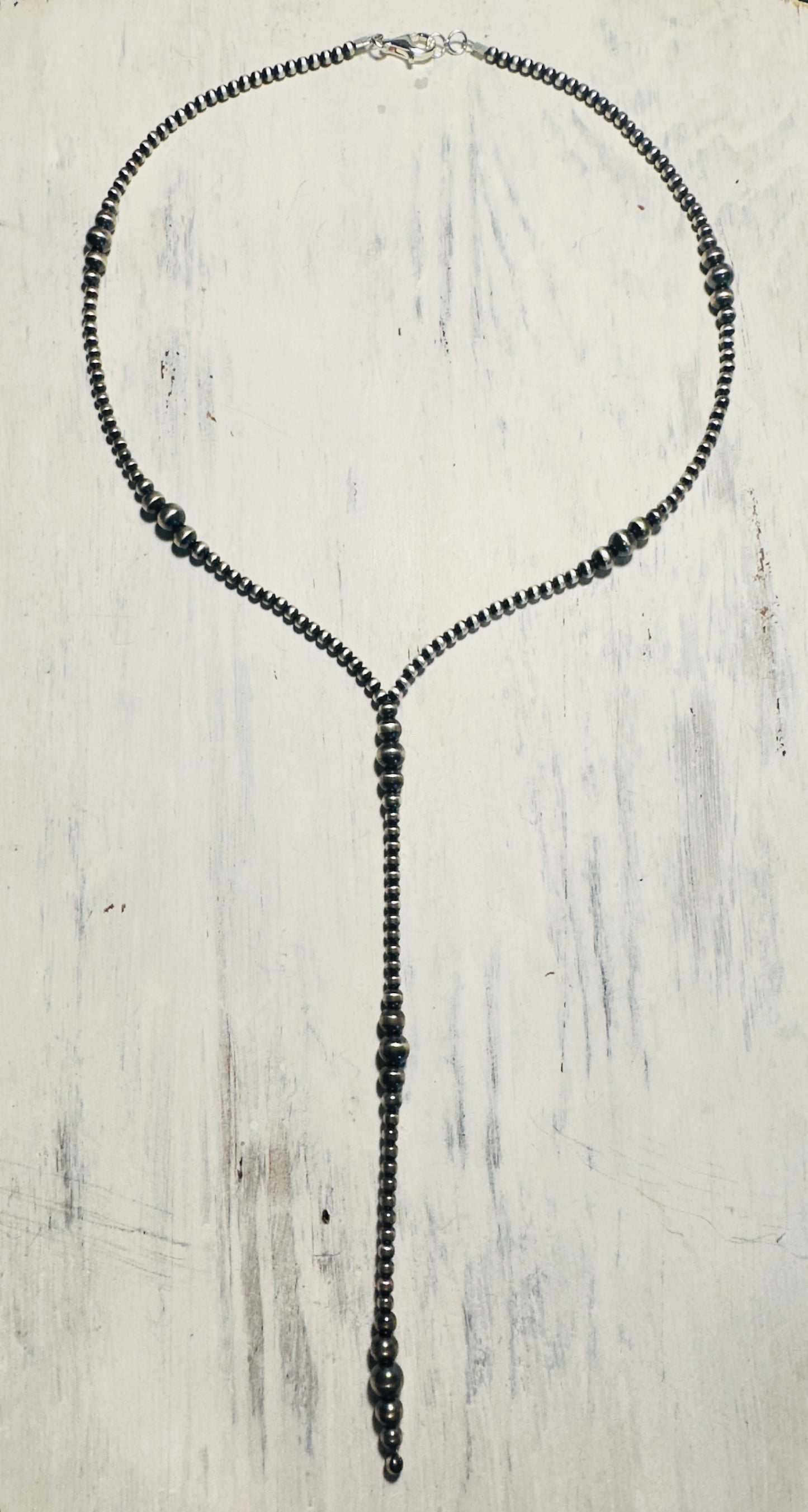 Sterling Beaded Lasso Necklace