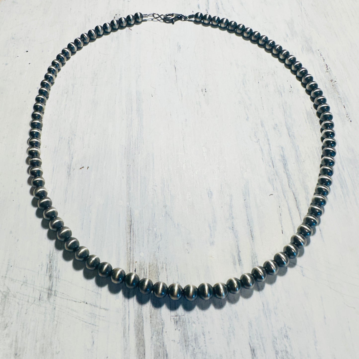 20"- 6mm Sterling Beaded Necklace