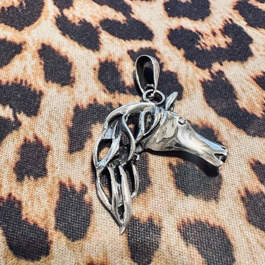 Sterling Horse & Mane Necklace Pendant