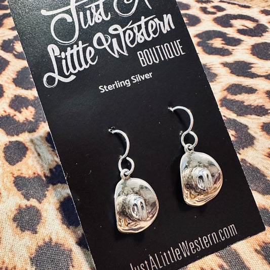Sterling Cowboy Hat Earrings