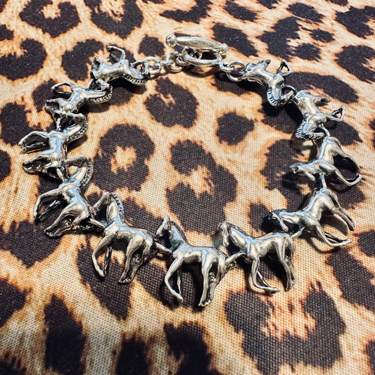 Sterling All Around Horse Bracelet