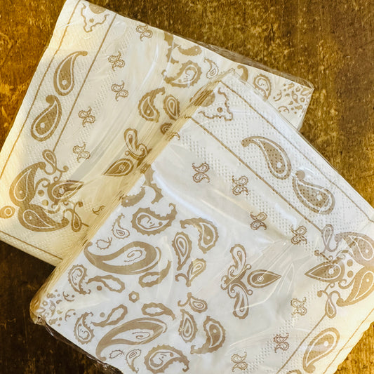 White Bandana Cocktail Napkins