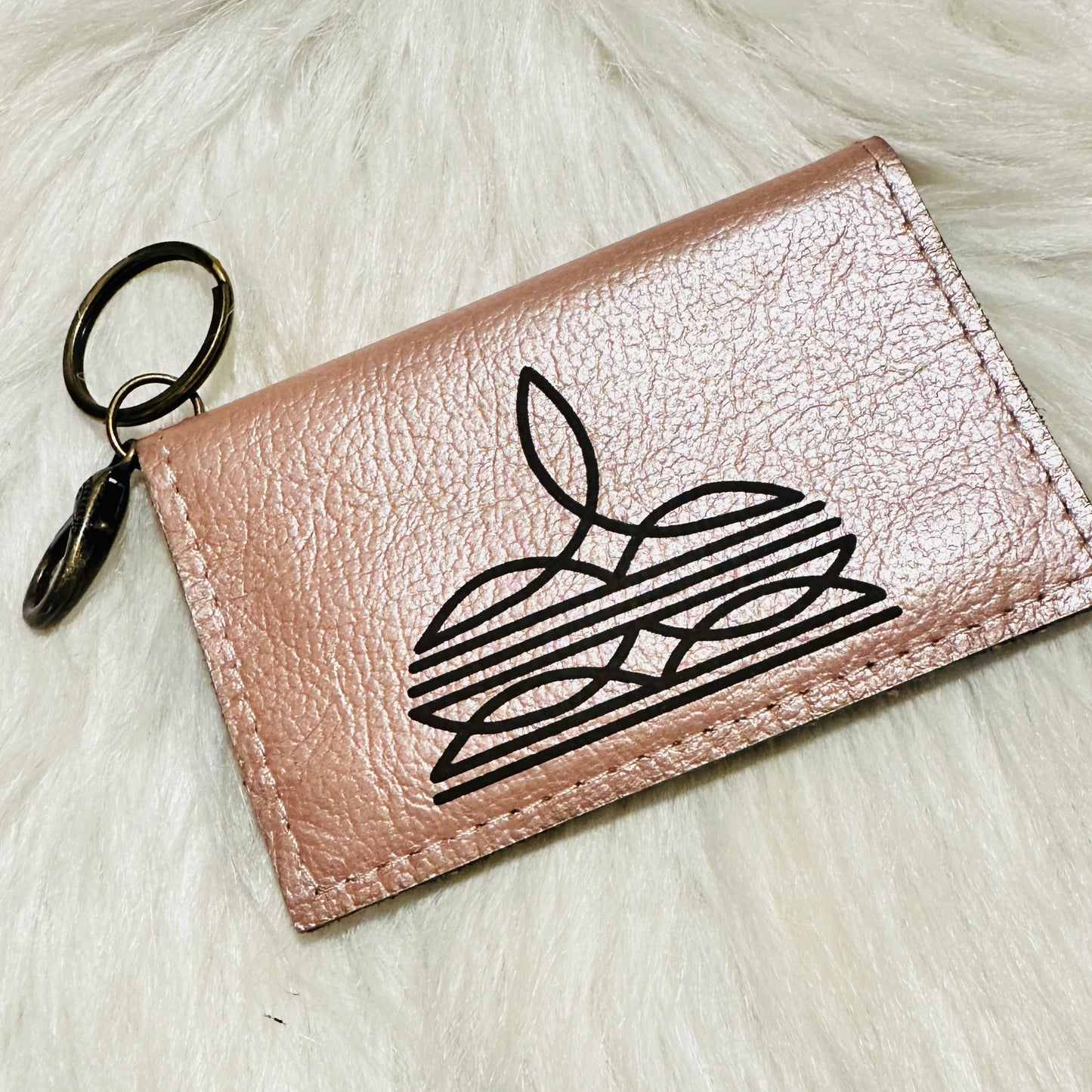 Rose Gold Becca Boot Stitch Keychain Card Holder