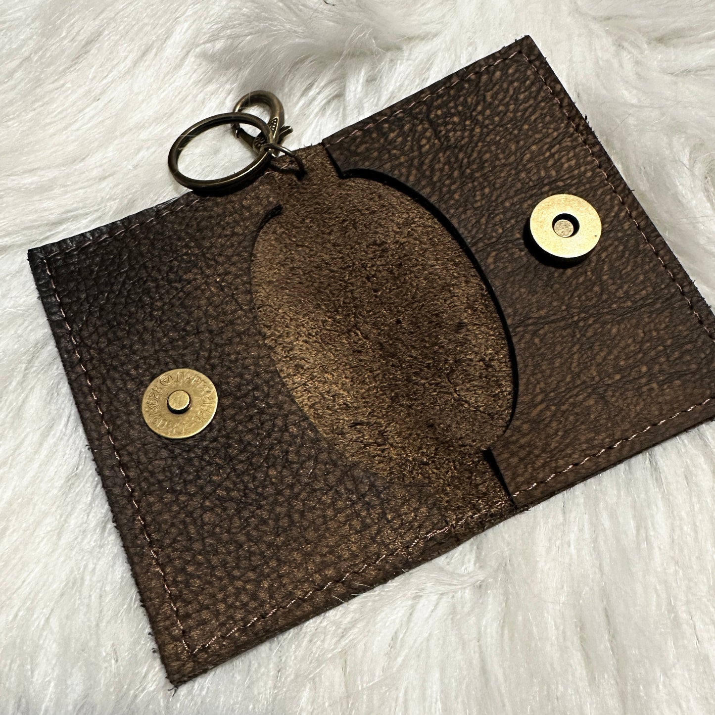 Brown Becca Boot Stitch Keychain Card Holder