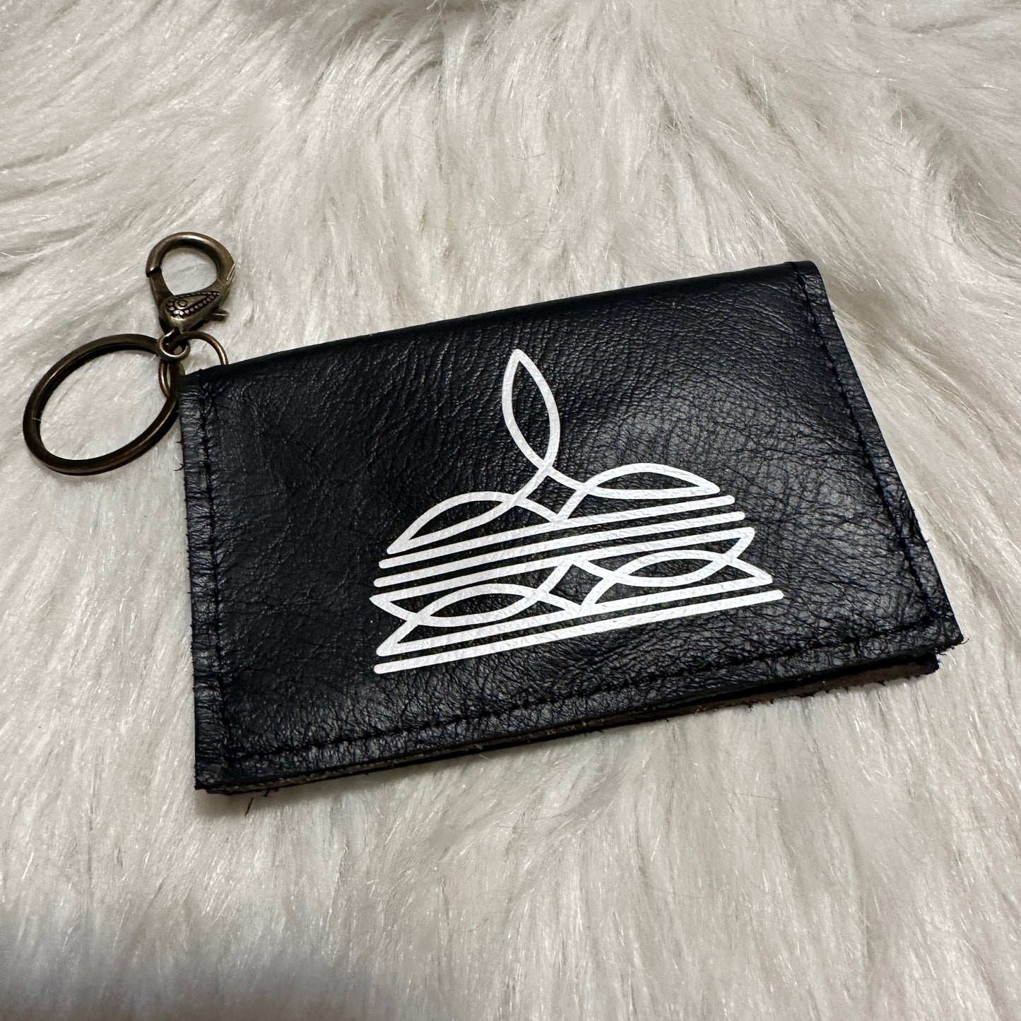 Black Becca Boot Stitch Keychain Card Holder