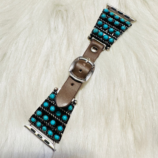 Turquoise Bead & Rope Watchband