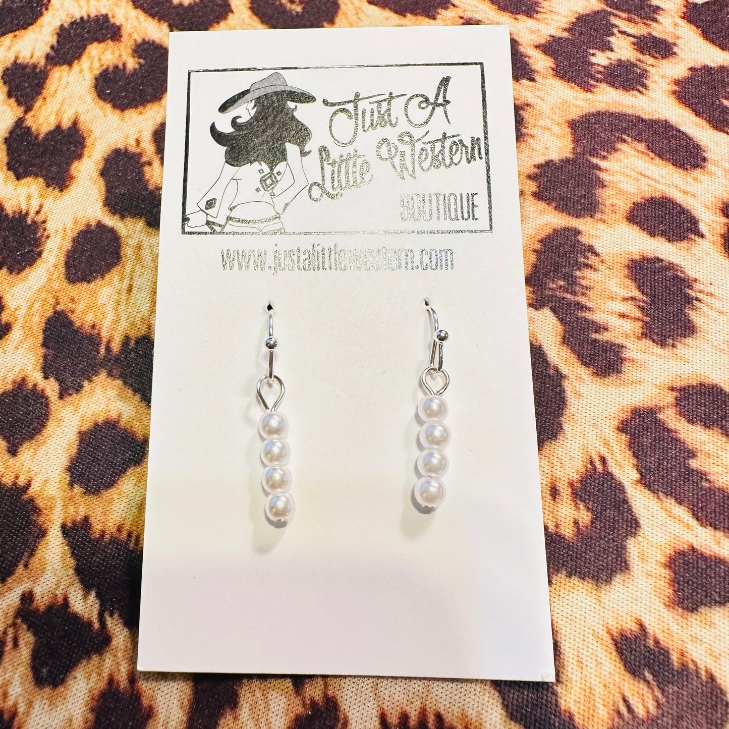 Stacked Pearl & Silver Earrings