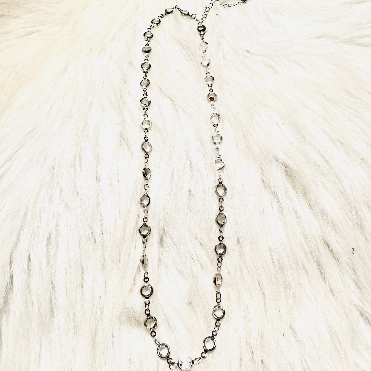 Crystal & Silver Chain Necklace