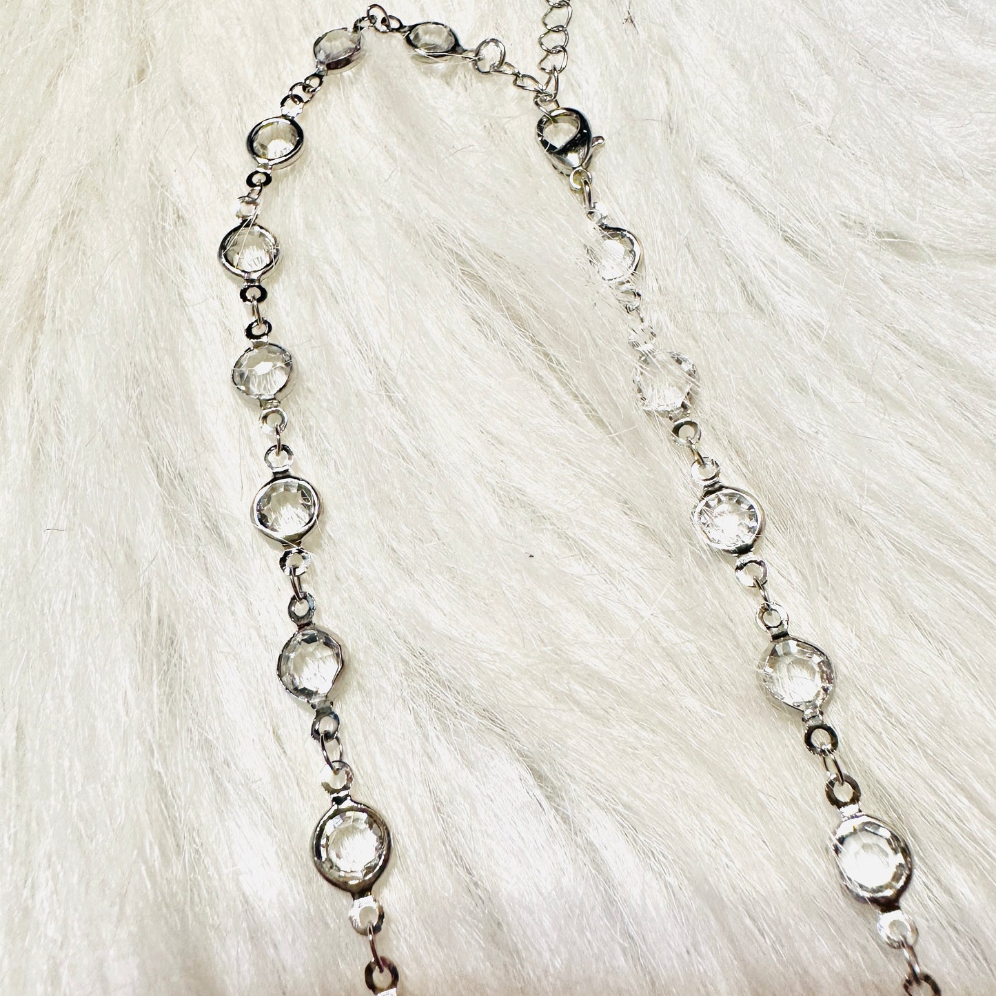 Crystal & Silver Chain Necklace