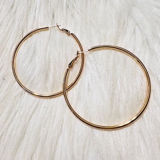 2.25" Gold Dipped Hoop Earrings