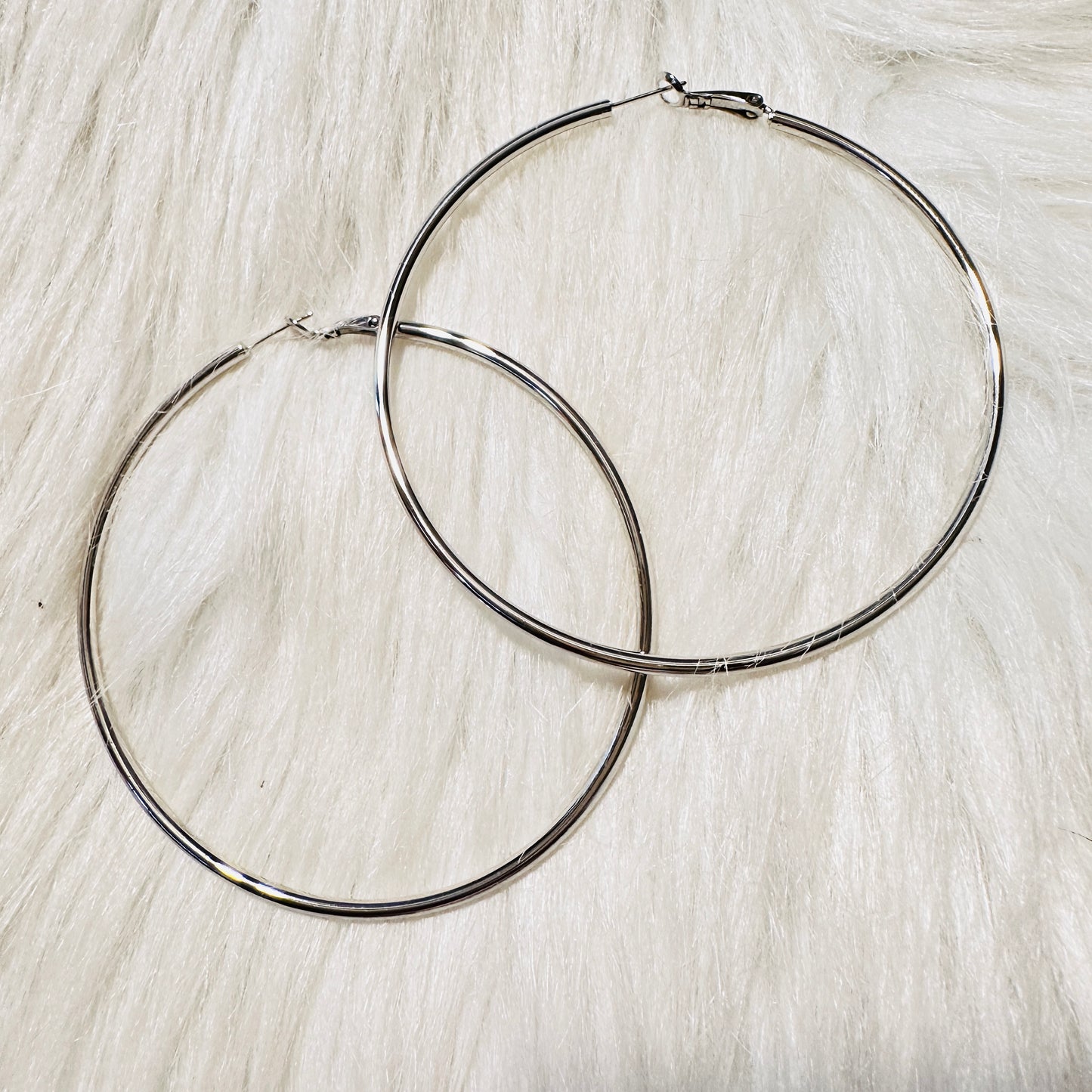 3" White Gold Dipped Hoop Earrings