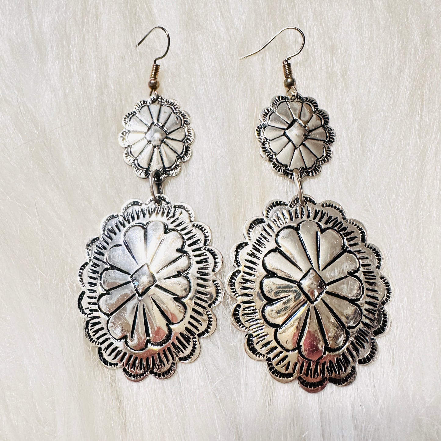 Double Stamped Concho Earring