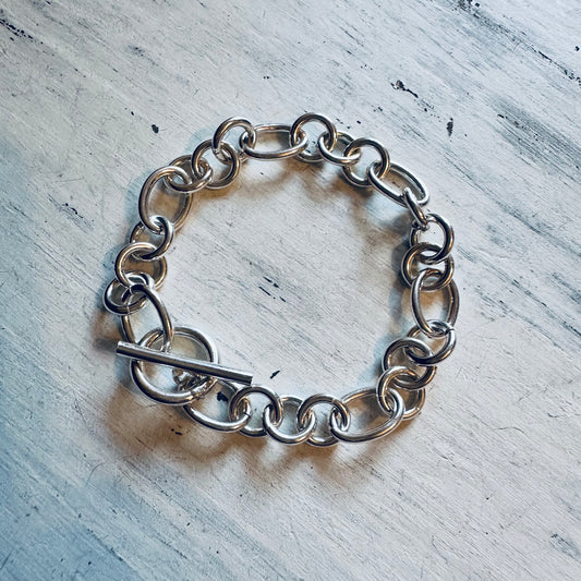 Sterling Oval Linked Bracelet