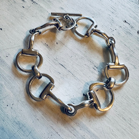 Sterling Silver Large Bit Bracelet