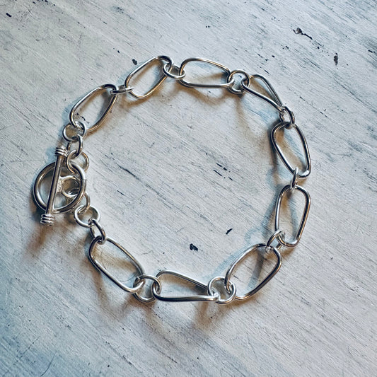 Sterling Twisted Paperclip Linked Bracelet