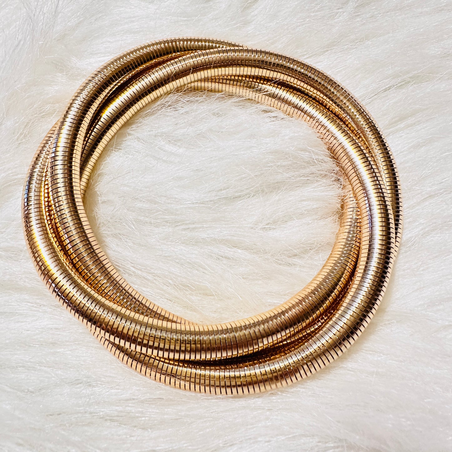 Large Infinity Gold Slinky Bracelet