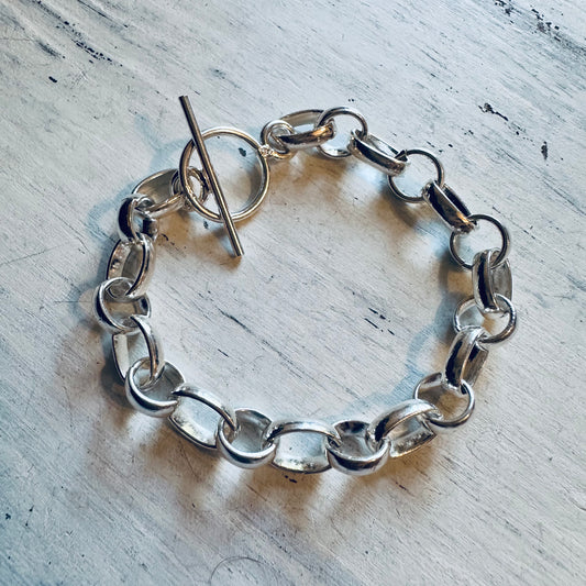 Sterling Column Linked Bracelet