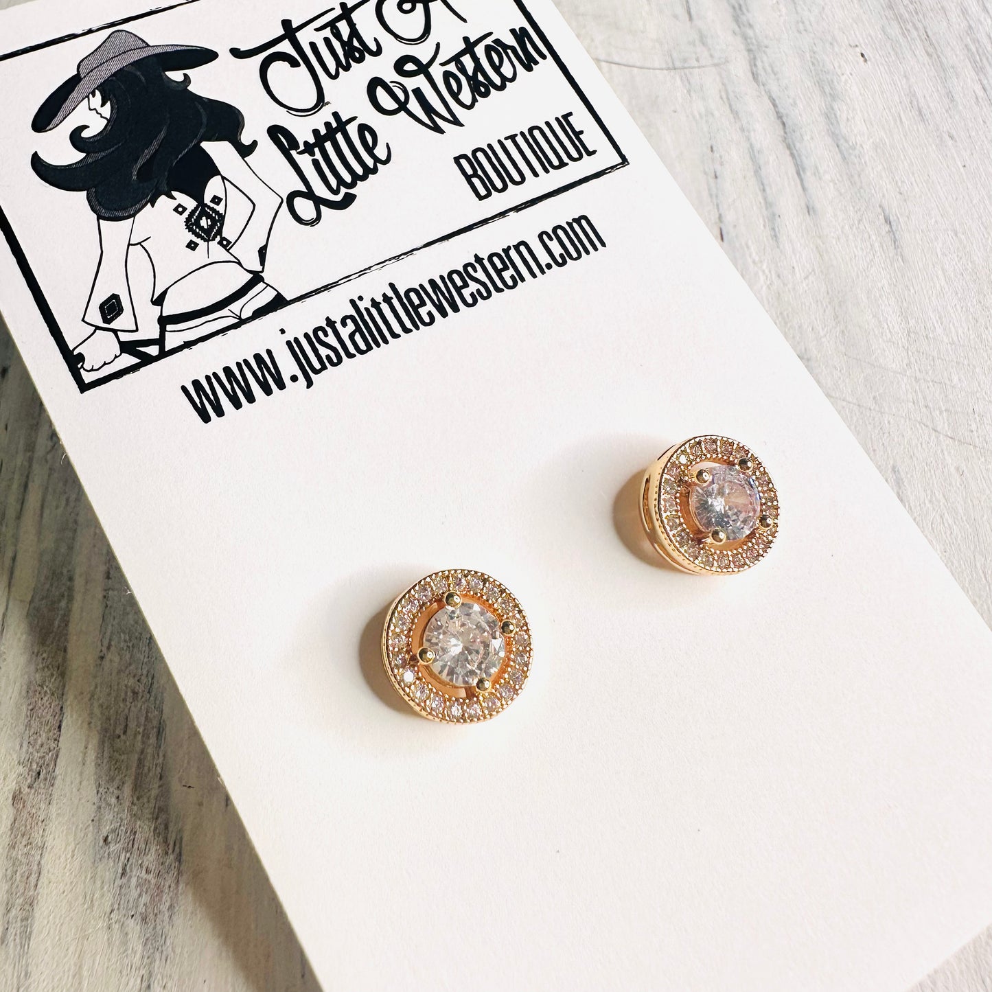 Halo Rhinestone Stud Earring