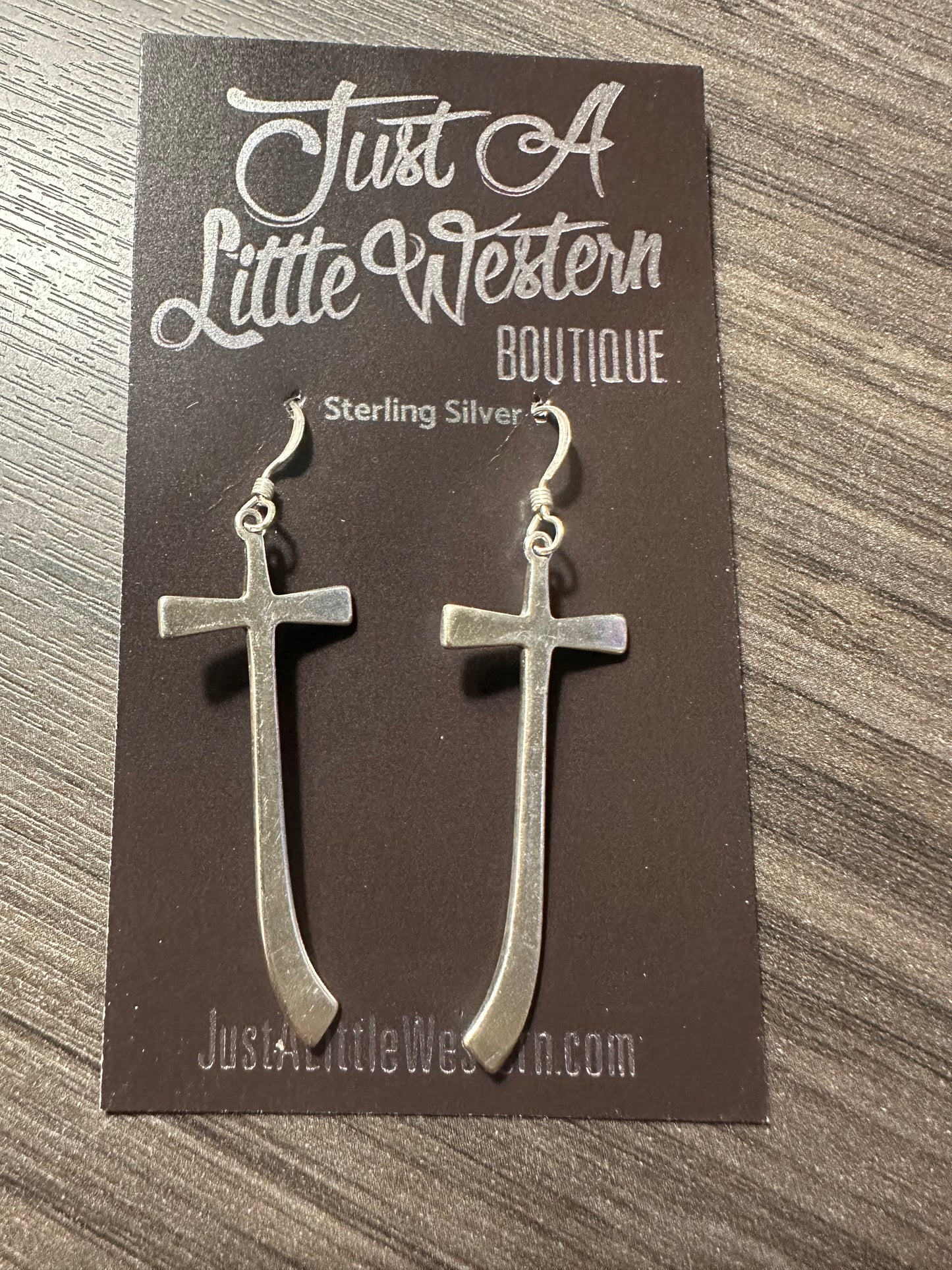 Sterling Silver Cross Earring