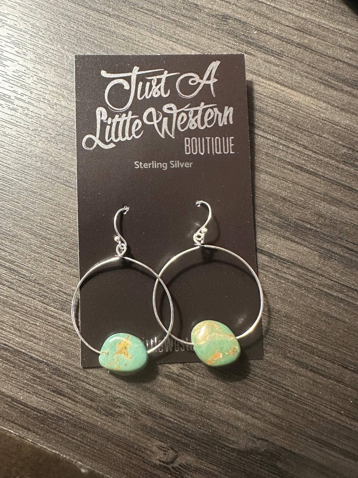 Sterling Silver Turquoise Stone Hoop