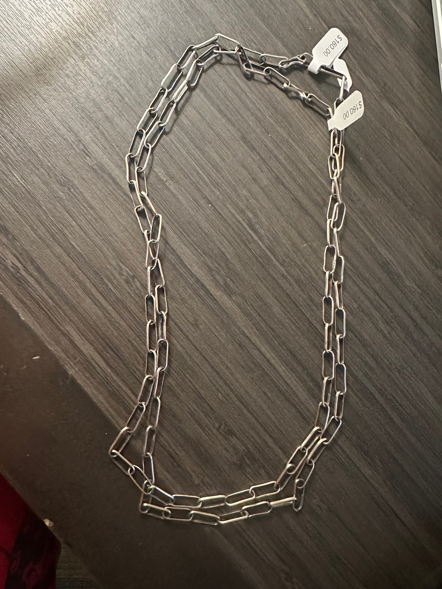 24" Oxidized Sterling Chain Necklace
