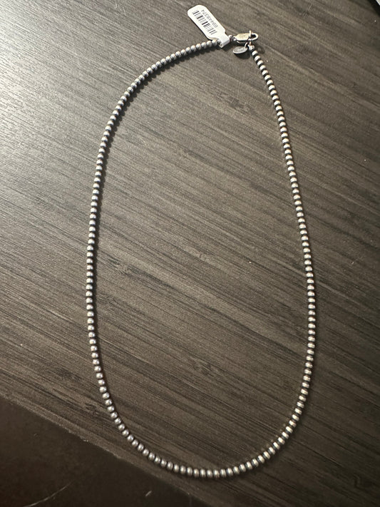 Sterling Silver 3mm Navajo Pearls - 20"