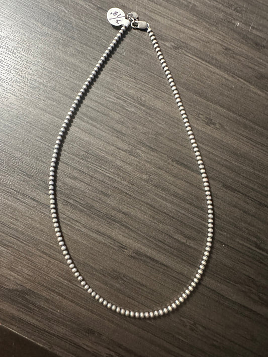 Sterling Silver 3mm Navajo Pearls - 16"