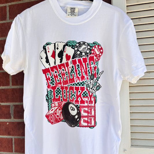 White Feelin Lucky Tee