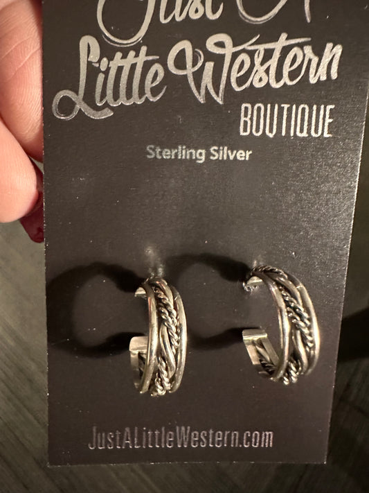 Sterling Small Twisted Rope Hoops