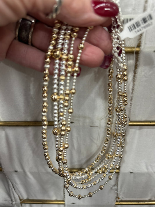 Sterling Silver and 14K Gold Bead Necklaces
