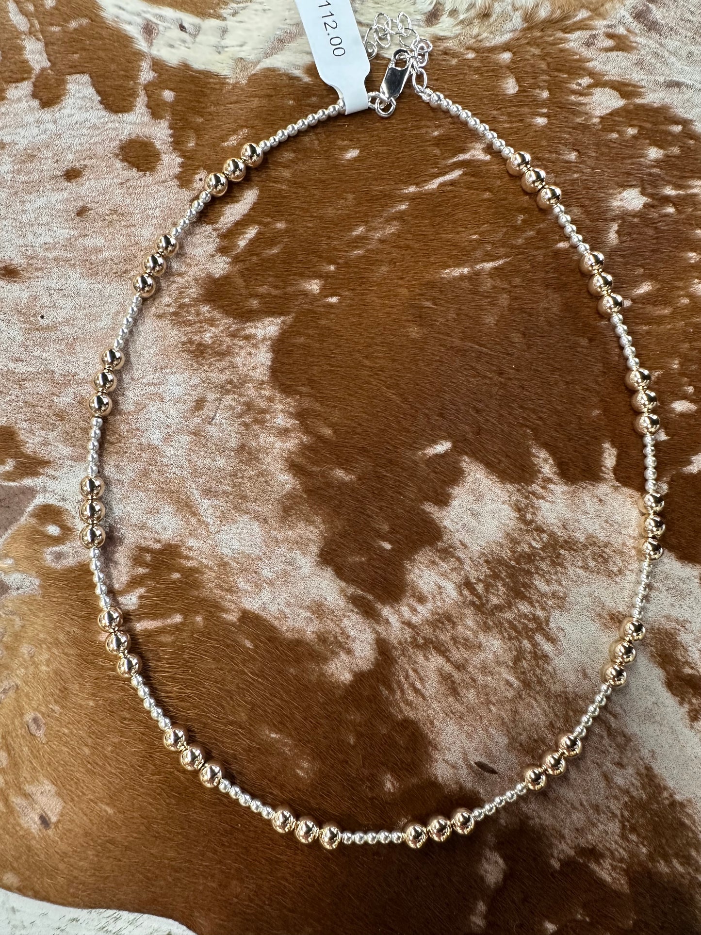 Sterling Silver and 14K Gold Bead Necklaces