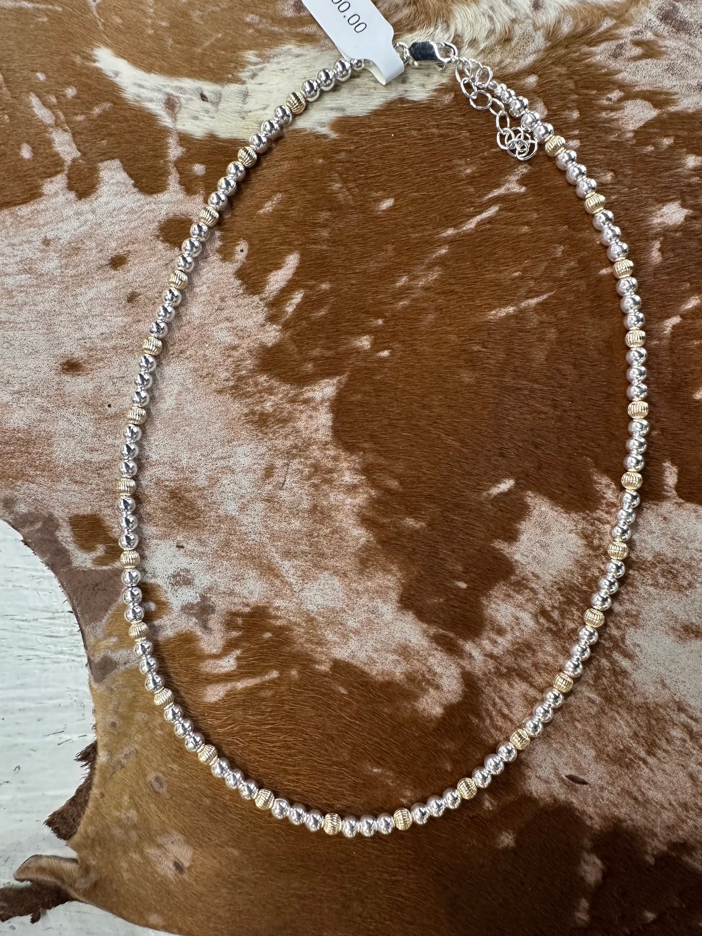 Sterling Silver and 14K Gold Bead Necklaces
