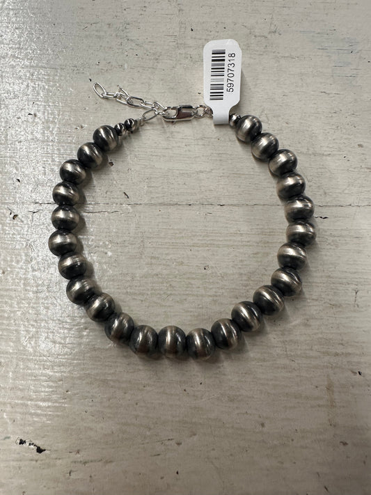 8mm Sterling Silver Pearl Bracelet