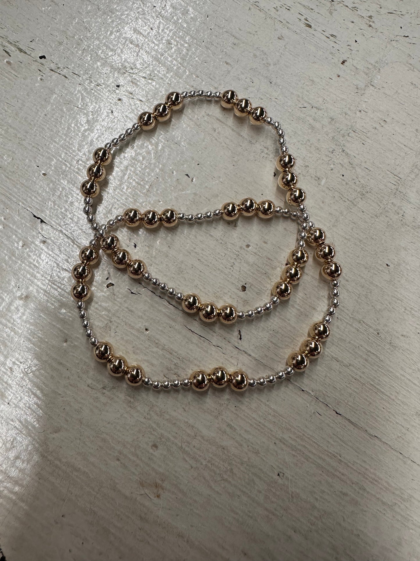 Sterling Silver & 14K Gold Fill Bead Bracelet