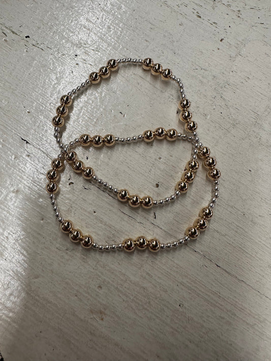 Sterling Silver & 14K Gold Fill Bead Bracelet