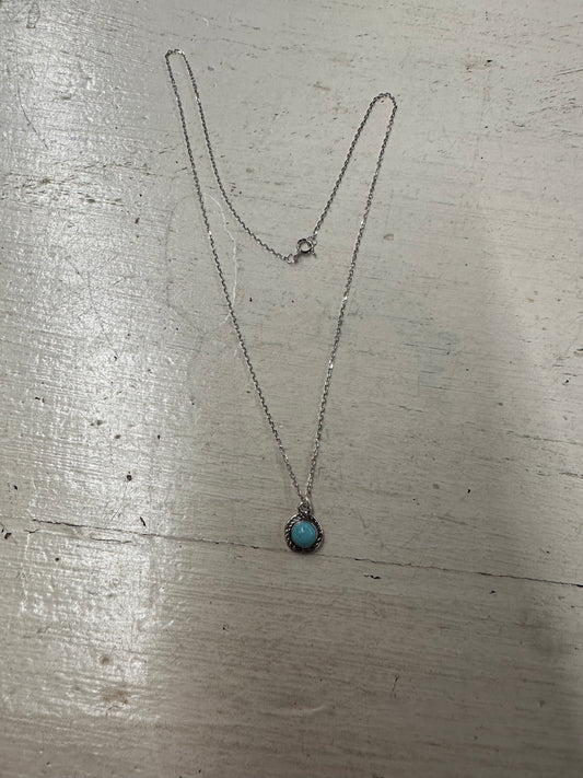 Sterling Silver Turquoise Dainty Drop Necklace