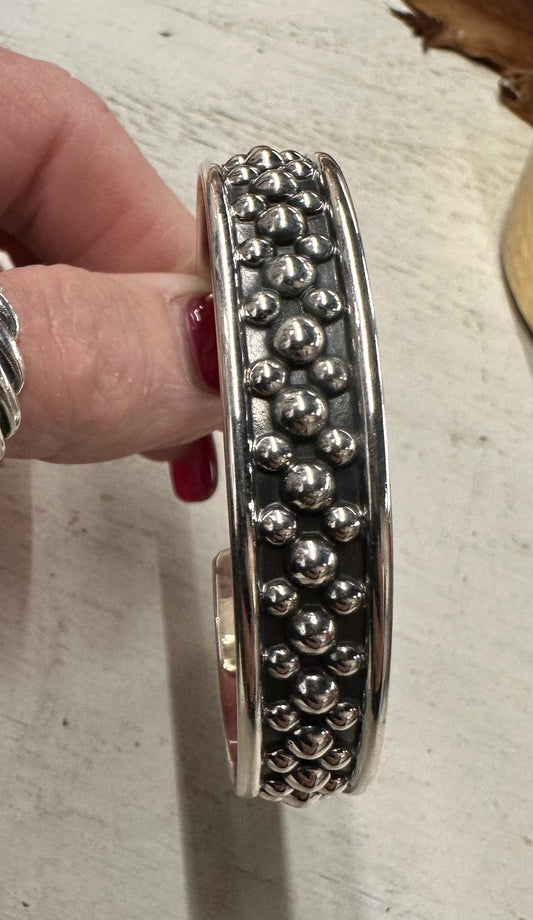 Sterling Silver Multi Bubble Bead Cuff Bracelet