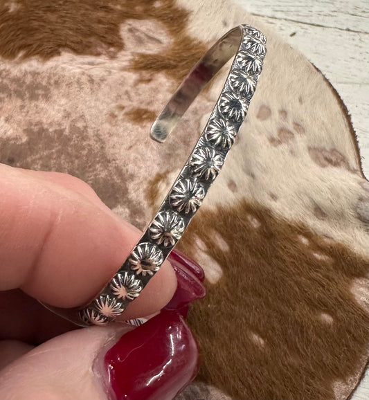 Sterling Dainty Star Stud Cuff Bracelet