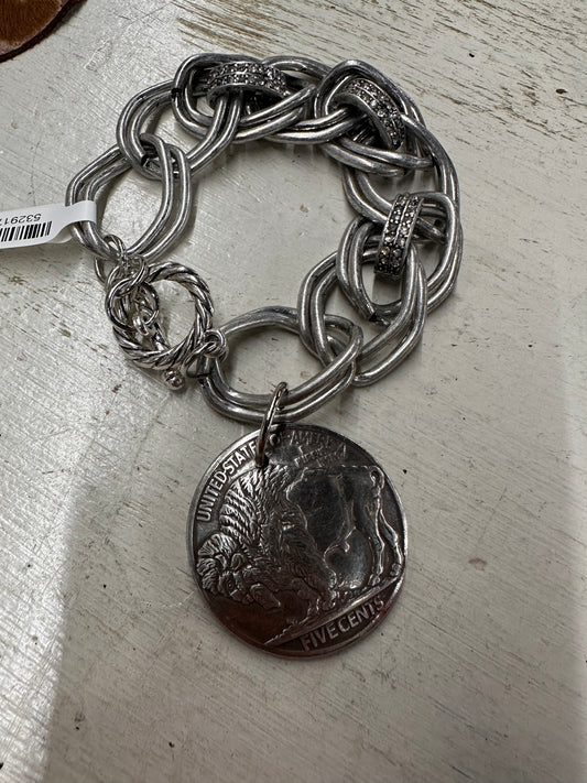 Chunky Chain Indian Head Nickel Bracelet