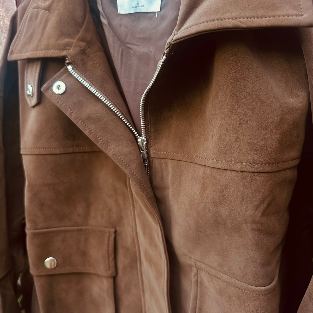Brown Suede Zip Jacket