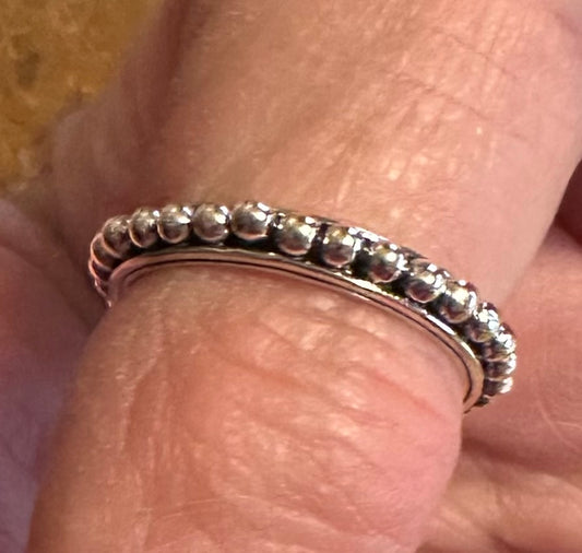 Sterling Silver Tiny Bead Band Ring