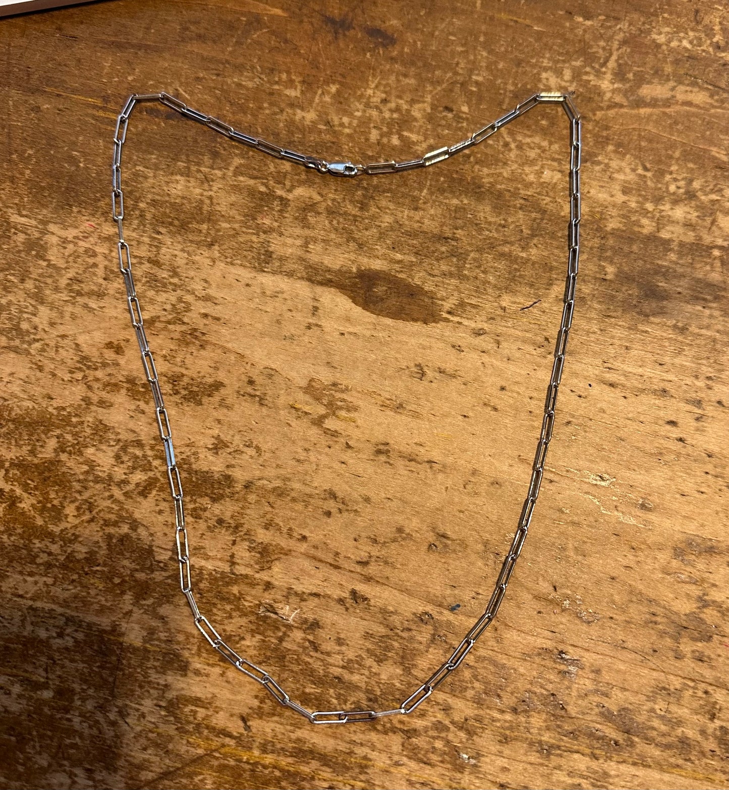 Sterling Silver 24" Paper Clip Chain Necklace