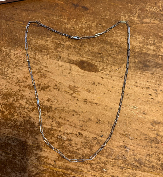 Sterling Silver 24" Paper Clip Chain Necklace