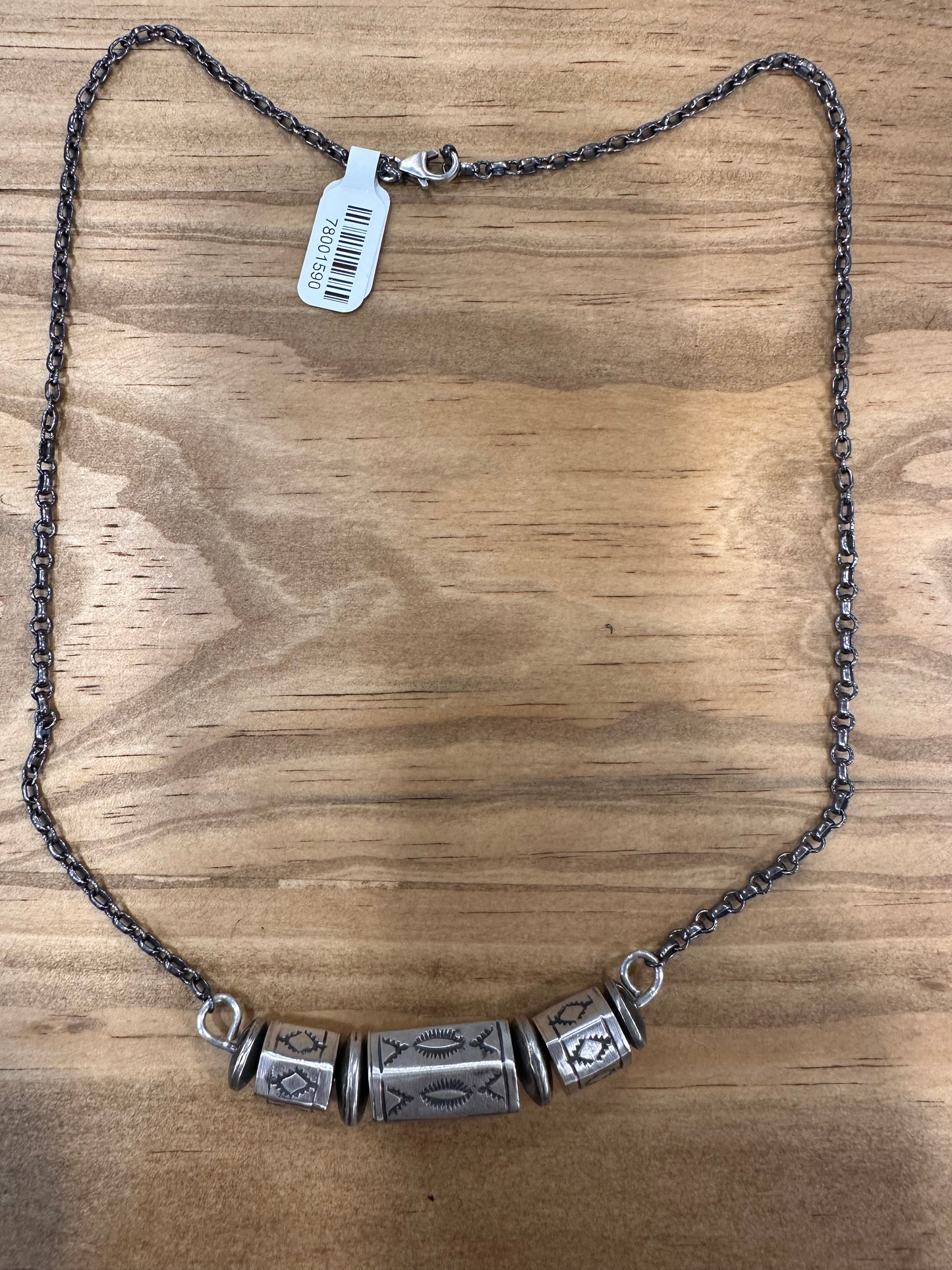 Sterling Silver Indian Bead Necklace