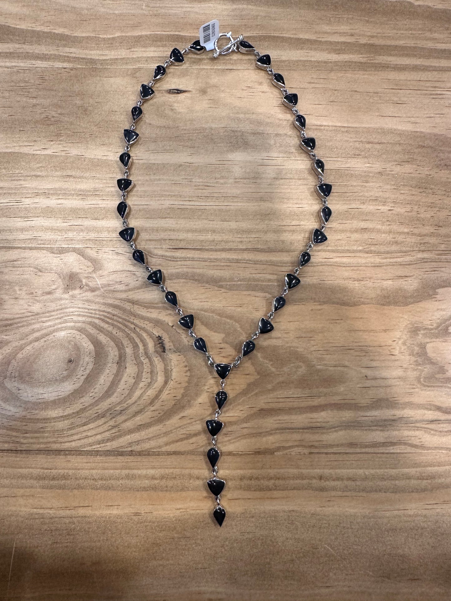 Sterling & Onyx Lariat Style Necklace