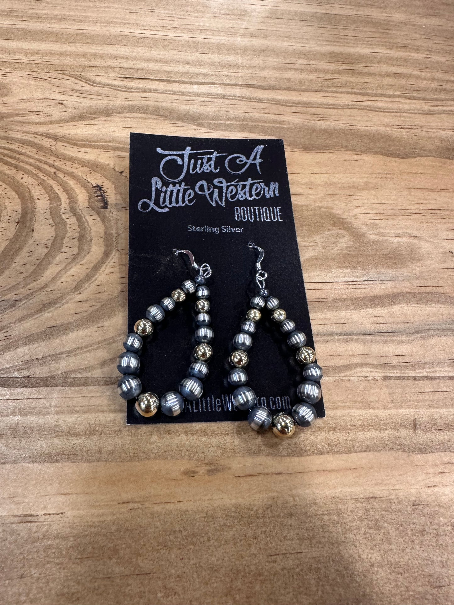 Sterling & 14K Gradual Bead Hoops