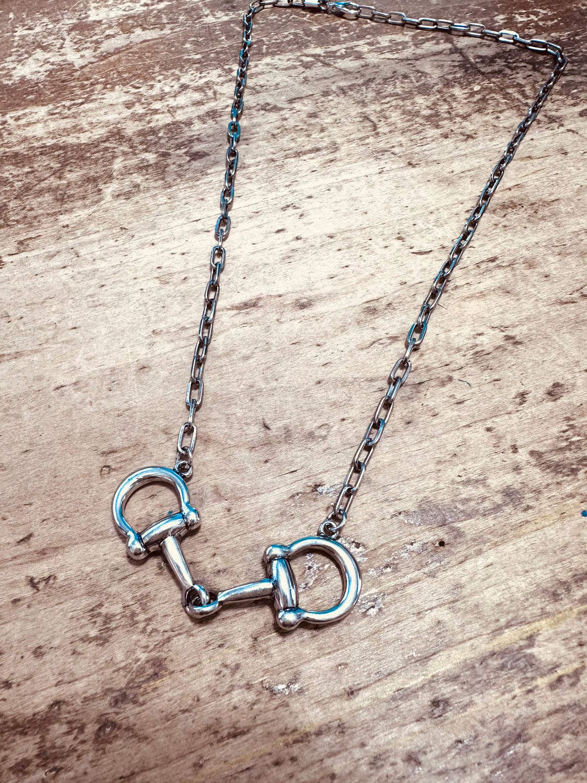 22" Silver Snaffle Bit Necklace