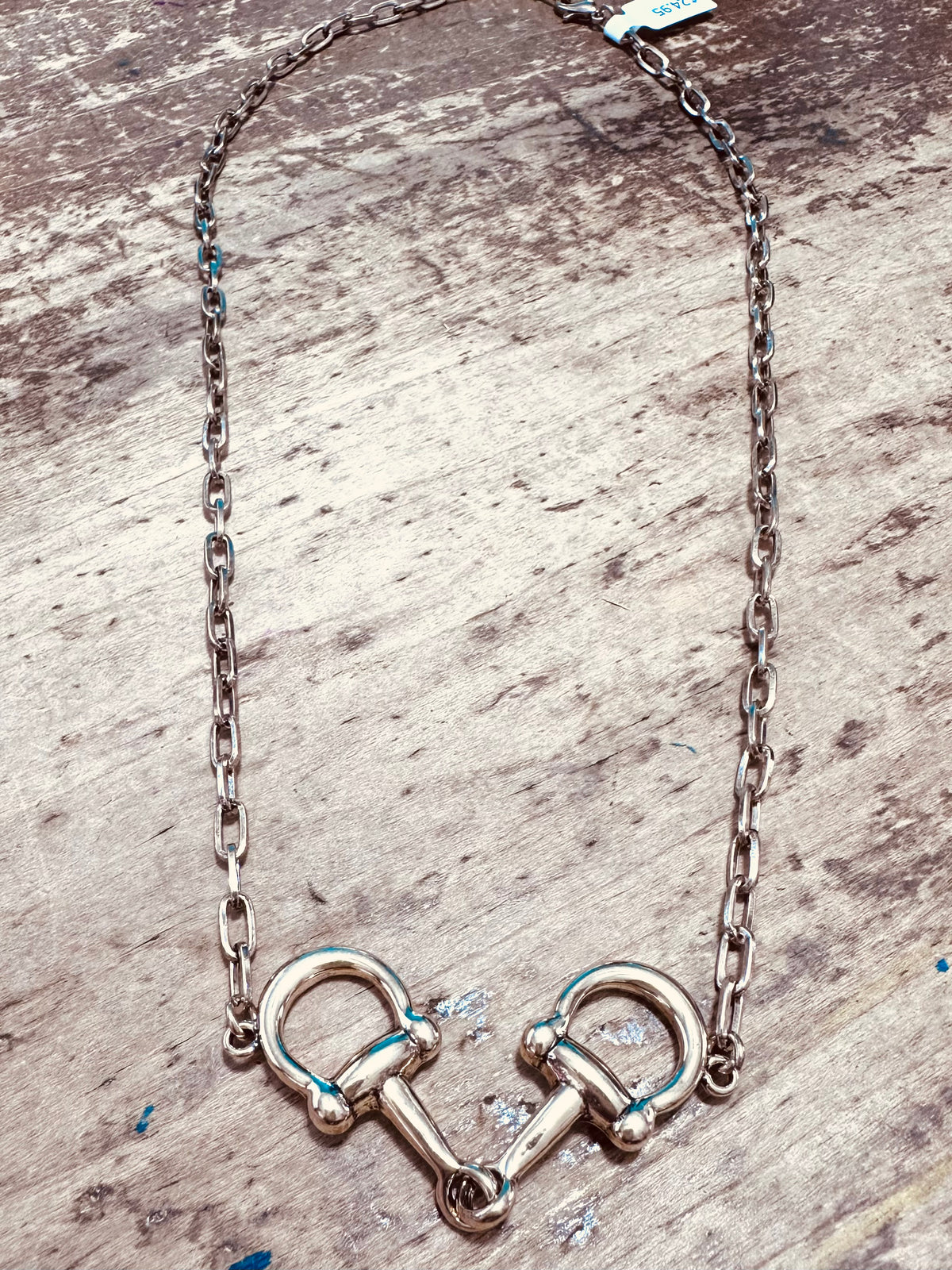 22" Antique Gold Snaffle Bit Necklace